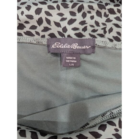 Eddie Bauer Womens Kacey Blue & Black Faux Wrap Skirt Large Lightweight Stretchy - Picture 4 of 10